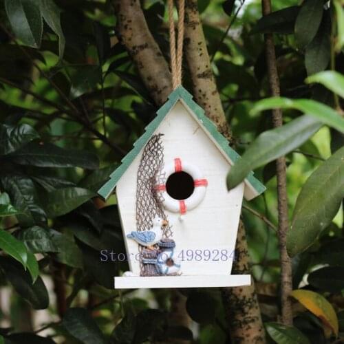 Bird house Birds nest Hawaiian style Outdoor patio accessories Weatherproof Breeding box Antiseptic Wild bird house wood
