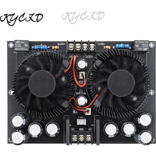 Dual TDA7293 High Power Amplifier Board 100W+100W 2.0 Channel Stereo Audio Sound AMP With Two Cooling Fans For Speaker Theater