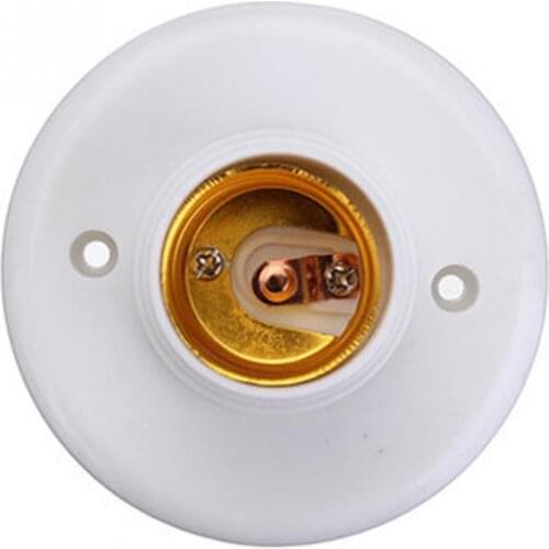 E27 Round Plastic Base Screw Light Bulb Lamp Socket Holder 1pcs Useful White E27 Base Lamp Socket Popular Lamp Holder