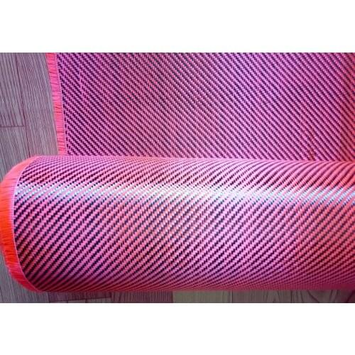 Carbon Aramid Fiber Hybrid Fabric Cloth Orange Twill Weave 190gsm