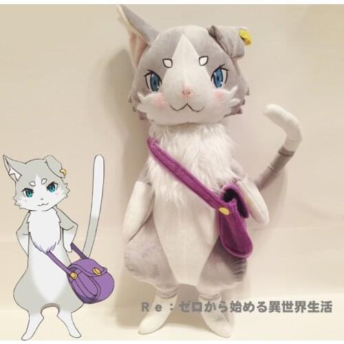 1pcs Plush Stuffed Doll Anime Re:Life in A Different World from Zero Animal Puck Cat Toy Cosplay Prop Decor for Boy Girl