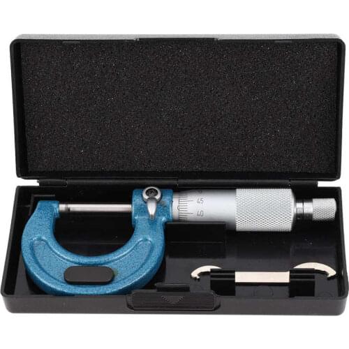 Micrometer 0 to 25mm Micrometer Laser Scale Carbon Steel Spiral Outer Diameter Measurement Locking Device Inside Micrometer