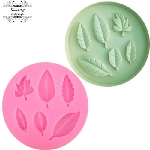 Many kinds of leaf shaped silicone cake decoration tools fudge chocolate craft mold DIY cake