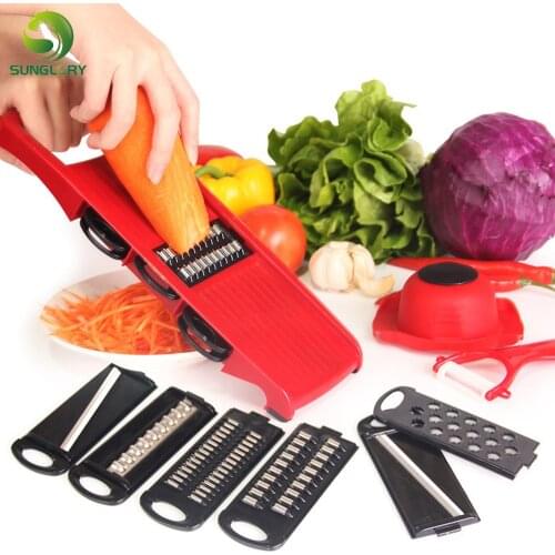 Multi Mandoline Vegetable Slicer Peeler Grater Fruit Vegetables Cutter Tools With 5 Blades Carrot Cutter Chopper Kitchen Gadgets