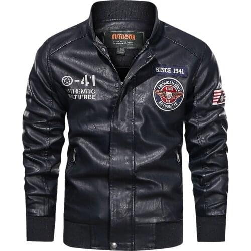 Autumn Winter Leather Jacket Men Casual Thick Warm Fleece Baseball Coat Luxury Moto Biker Motorcycle Faux Leather Jacket Outwear