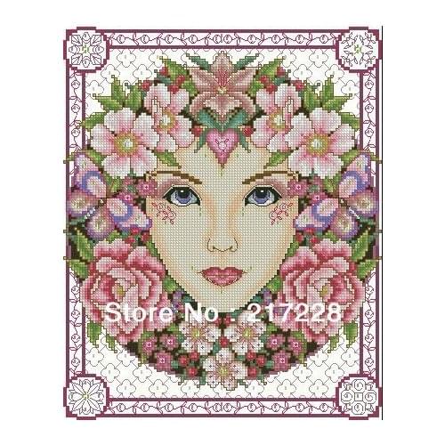 14CT Cross Stitch Kit Rose Goddess Fairy, Joan Elliott collection 32x37cm CS-082WM