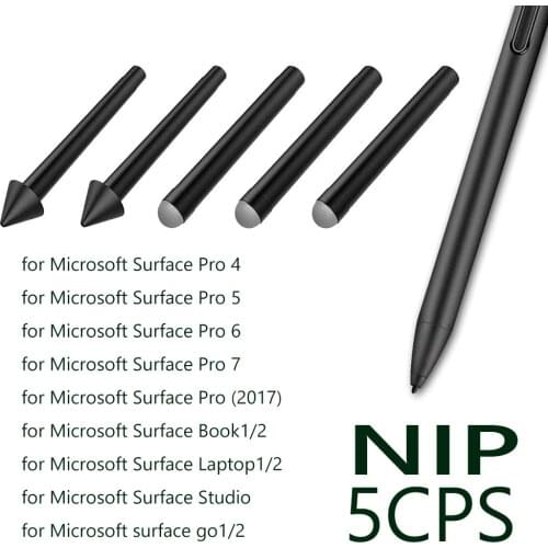 5pcs Original Pen Tips Stylus Pen Tip HB HB HB 2H 2H Replacement Kit for Microsoft Surface Pro 7/6/5/4/Book/Studio/Go