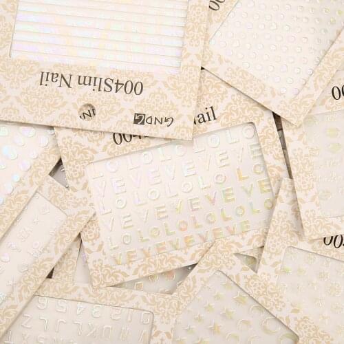 Wholesale 500pcs New Arrival Colorful Nail Sticker 3D cartoon hollow out ultra-thin nail art Decoration decal free shipping