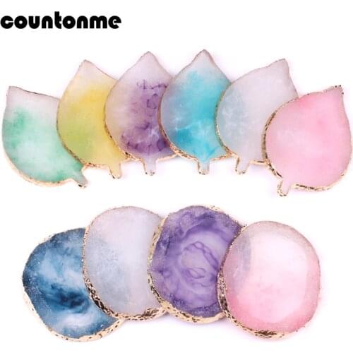 1Pcs Natural Resin Nail Art Color Palette Agate Stone Display Dish Tools For Acrylic Gel Polish Drawing Paint Color Mixing