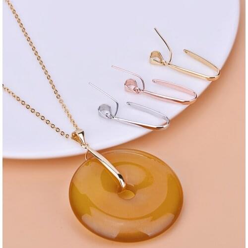 S925 sterling silver simple wild upside down pendant buckle safety buckle emerald crystal jewelry diy accessories