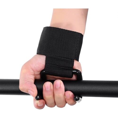 Adjustable Unisex Wrist Straps Fitness Exercise Weight Lifting Training Wrist Support Bandage Straps Hook Gym Hook Grips