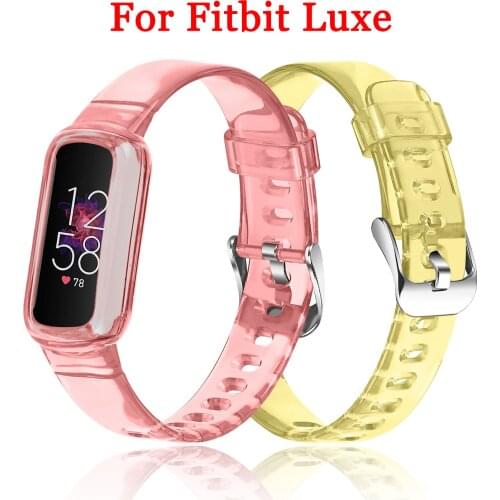 Wrist Strap For Fitbit Luxe Watch Band For Fitbit Luxe Transparent Frame Bracelet Adjustable Glacier Loop Replacement Watch Belt
