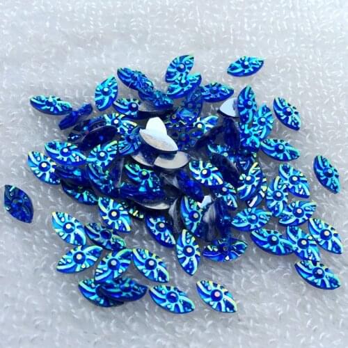 Horse Eye Resin Rhinestone Flatback flower Gems Strass Crystal Stones For Dress Crafts Decorations 5*10mm 120pcs HY711