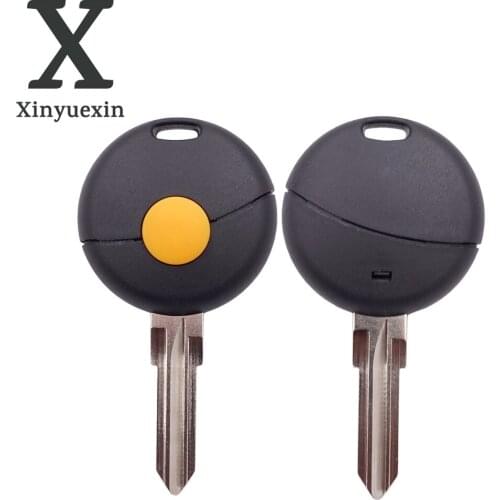 Xinyuexin 1 Button Remote Car Key Shell Case Cover Replacement Fit for Mercedes Benz SMART Fortwo Uncut Blade Key Fob Case