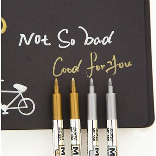 Gold Silver Art Metallic Color Diy Album Scrapbooking Marker Pen Stationery Papelaria School Stationery Supplies