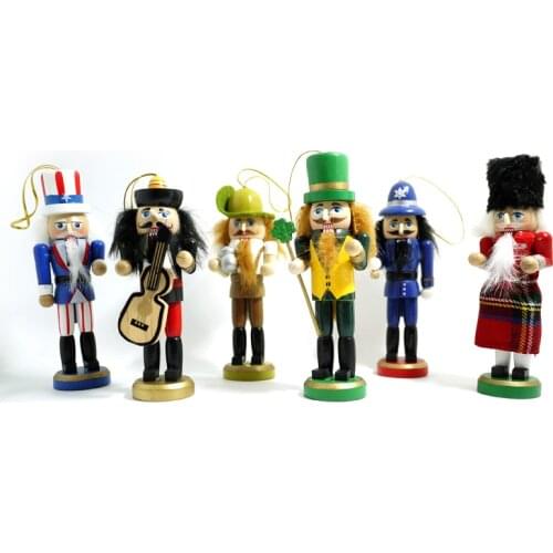 13cm Action & Toy Nutcracker creative puppets doll toy children Christmas gift 6 pcs/lot HT026