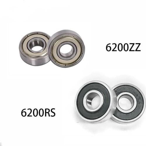 2pc Deep Groove Ball Bearing 6200 6201 6202 6203 6204 6205 6206 2RS ZZ Rubber Sealed Bearing Steel Miniature Bearing Metal