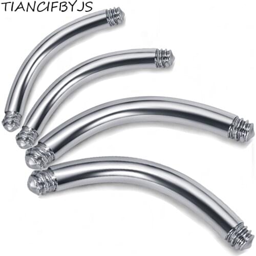 TIANCIFBYJS 50pcs/lot 6mm 8mm 10mm 12mm 14mm Banana Parts for Eyebrow jewelry Navel Belly Ring 14 16 Gauge Piercing Body Jewelry