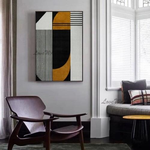Decoration Abstract Oil Painting With Stripeds Pattern In Dark Colors Contemporary Wall Art Lliving Room Wall Picture Unframe