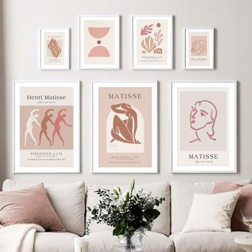 Abstract Matisse Woman Dance Flower Leaf Wall Art Canvas Painting Nordic Posters And Prints Wall Pictures For Living Room Decor