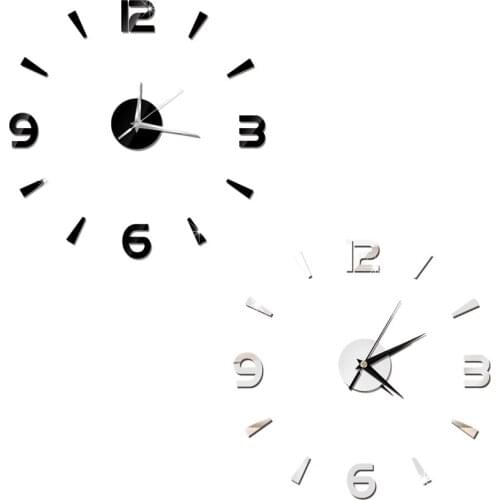 Promotion! 3D Home Decor Quartz Diy Wall Clock Clocks Horloge Watch Living Room Fashion Acrylic Mirror Stickers