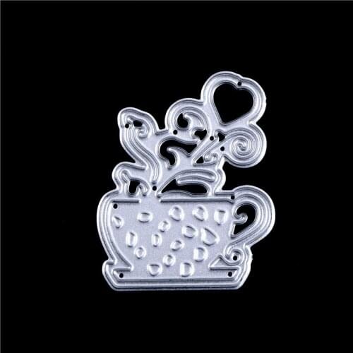 Cup Of Flower Metal Cutting Dies Stencils For Scrapbooking DIY Album Cards Decor