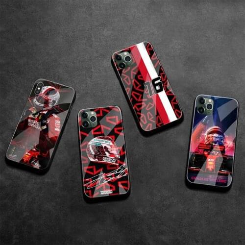 Charles Leclerc F1 Racing Phone Case Tempered Glass For iPhone 12 Pro Max Mini 11 Pro XR XS MAX 8 X 7 6S 6 Plus SE 2020 cover