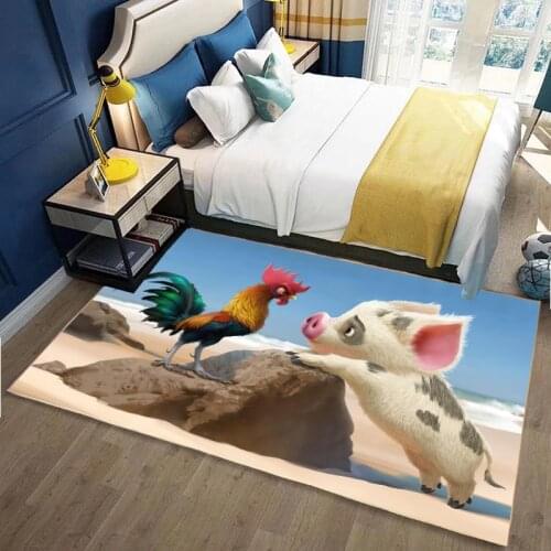 Disney Moana Frozen Elsa Anna Floor Mat Carpet Crystal Velvet Baby Crawling Mat Comfortable Living Room Bedroom Bathroom Decor