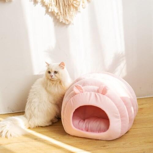 Pet Cat House Dog Bed Sleeping Bag Caterpillar Design Nest Puppy Kitten Warm Sofa Mattress Cute Funny Semi-Enclosed Cave