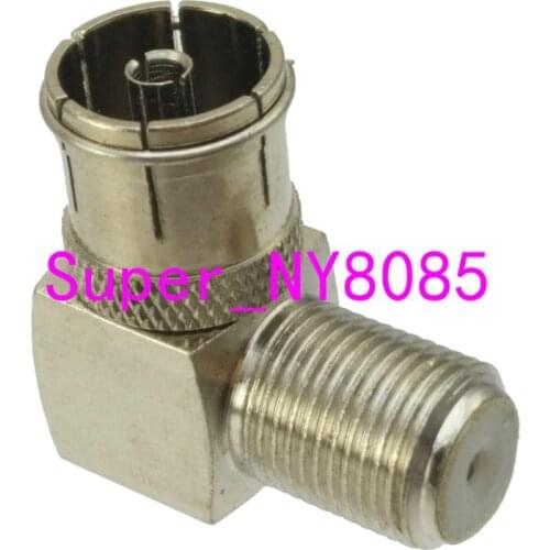 F TV female jack to IEC PAL DVB-T TV 9.5mm female right angle adapter connector