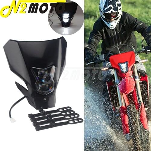 12V LED Motocross Dual Sport Headlight High /Low Beam MX Enduro Headlamp for Honda CRF CRF450L CRF450XR 2019-2020 Dirt Bike