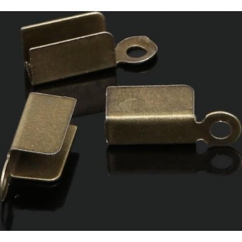 Hot Sale 300PCS 6x13mm Brass Cord Crimp End Caps for Necklace Bracelet Velet Ropes Cords Connectors Clasp,DIY Jewelry Findings