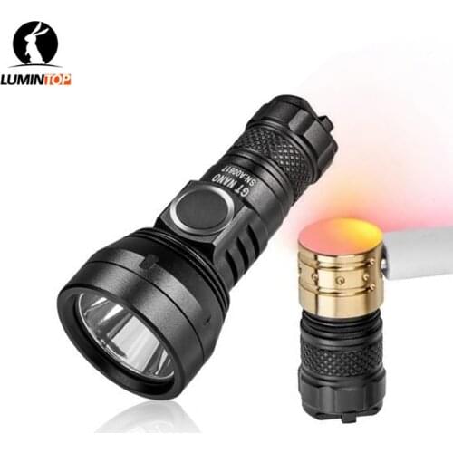 LUMINTOP GT Nano Small Size EDC Flashlight Cold White max 450 lumen beam throw 300 meter Rechargeable Torch 10180 li-ion battery
