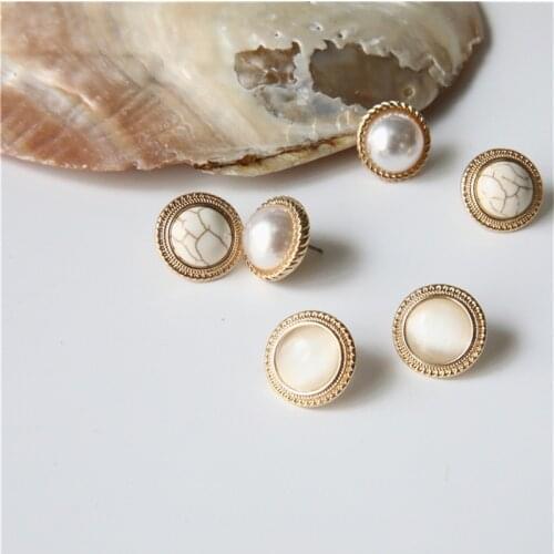 Small Gold Cat Eye Stone Dome Earrings Women Minimalist Half Circle Dainty Stud Earrings Fashion Jewelry Wholesale