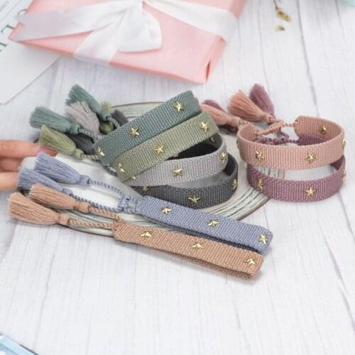 Star Metal Pattern Bracelet Braided Wristband Simple Personality Tasser Multi-color Fashion Trinkets