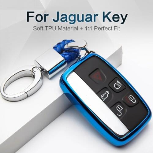 New TPU Car Styling Key Case Cover For Jaguar Xf Guitar XE F Pace X Type XJ For Land Rover Emblem Key Ring Shell Accessories