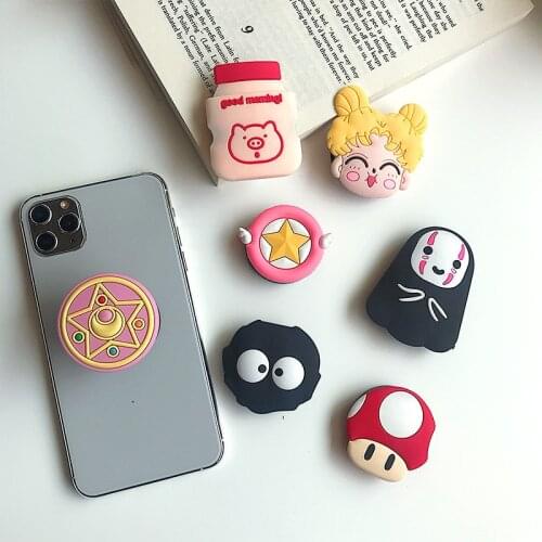 Resin Phone Holder Cute Cartoon Animals Decor DIY 3D Airbag Folding Phone Holder Stand Grip Finger Ring Support Accessories