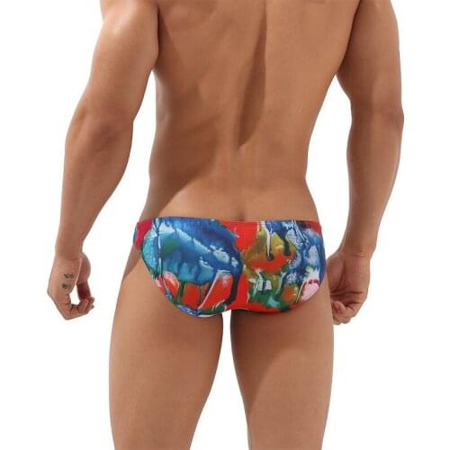 Sexy Mens Underwear Jockstrap Printed Mini Briefs Slips Homme Gay Panties Cueca Calcon Homme Underpants Calzoncill Plus Size