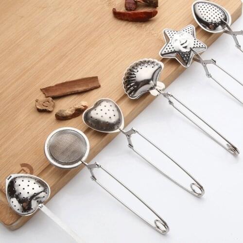 1Pc Sliver Tea Infuser Stainless Steel Sphere Mesh Tea Strainer Coffee Herb Spice Filter Diffuser Handle Tea Ball