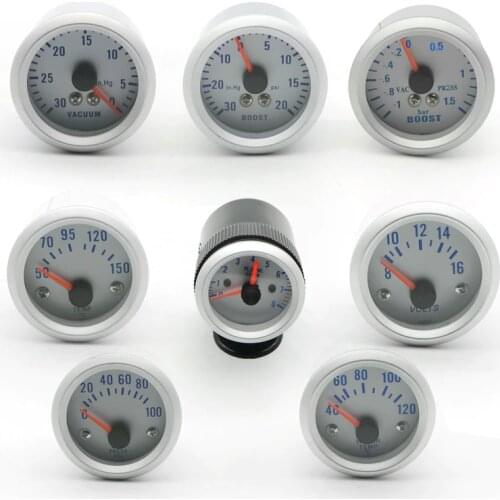 2" 52mm LED Car Boost/Water Temp/Oil Temp/Oil Pressure/Tachometer/Volt/Vacuum Gauge Meter+Gauge Pods