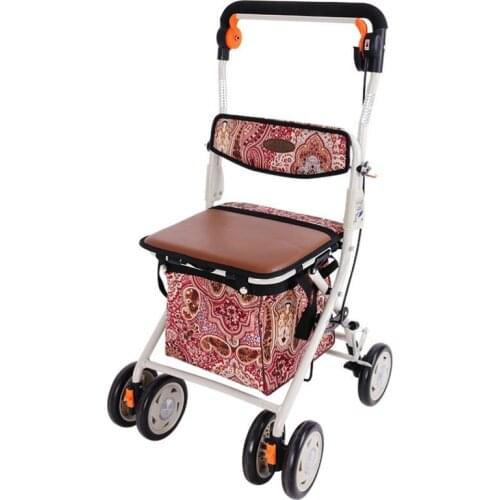 Household Elderly Shopping Cart Grocery Walker, Foldable Portable Car Can Load 90kg, Seniors Luggage Trolley