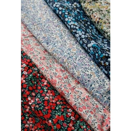 ZENGIA 140CMx50CM Vintage floral Poplin cotton fabric for summer apparel dress patchwork fabric for tissue cotton cloth