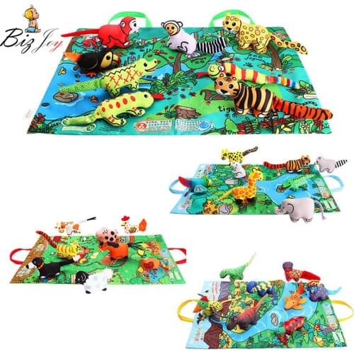 3D dinosaur Cloth Book Boy Baby Toys Toddler Infant Baby Kids Non-Toxic Fabric Rattle Jurassic Fallen Park Kingdom World 2 3 4
