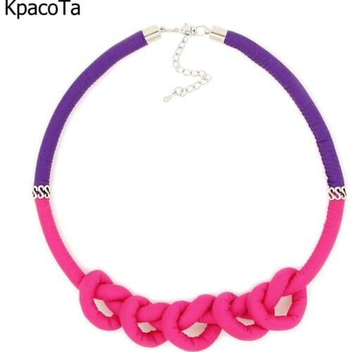 Unique design fashion color Fabric five love heart Pendant Necklace Handmade new fashion Jewelry new Women choker bride gifts