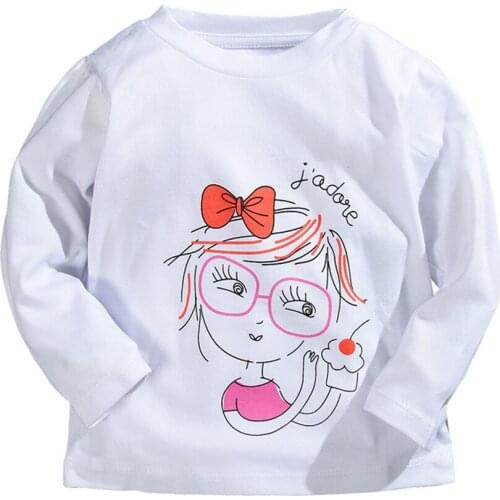 Spring Autumn 1-5Year Kids Tees Tops 100% Cotton Boys Girls T-shirts Cartoon T shirt Baby Long Sleeve Pullover Children Clothing