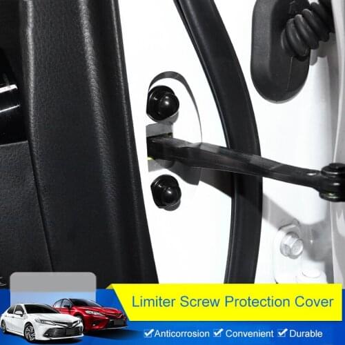 QHCP Limiter Screw Cover 4Pcs/Set ABS Front Door Protection Anti-rust Caps Car Styling Accessories Special For Toyota Camry 2018
