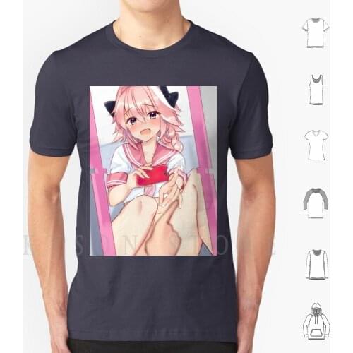 Astolfo Mirror T Shirt Cotton Men Diy Print Anime Manga Waifu Weeb Japanese Kawaii Japan Aesthetic Ecchi Trap Ass Lewd