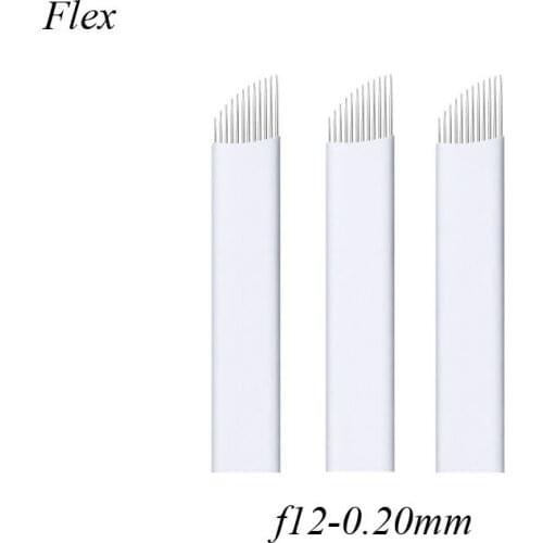 0.20mm Permanent Makeup Needle Manual Eyebrow Tattoo Microblade 12 Sloped Needles