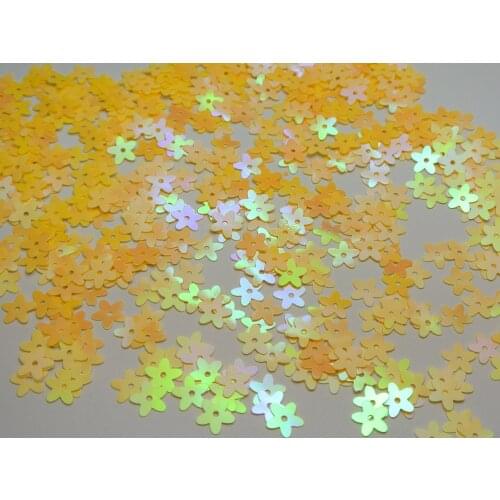 2000 Yellow AB 10mm Flowers Loose sequins Paillettes Sewing Wedding Craft