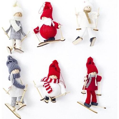 2018 Christmas Angel Girl Ski Pendant Navidad Tree Decoration Home Xmas Cute Doll Kids Gift Party Deco